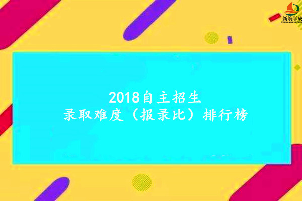 2018自主招生录取难度（报录比）排行榜