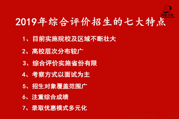 2019年综合评价招生的七大特点