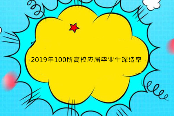 2019年100所高校应届毕业生深造率：清华第二，北大第五