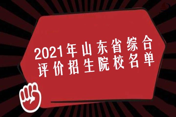 2021年山东省综合评价招生院校名单