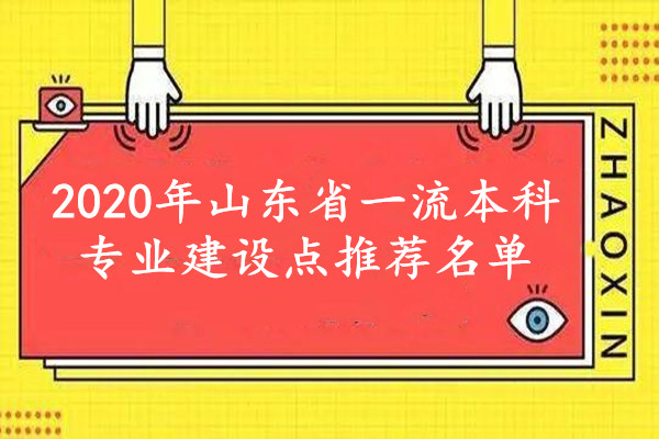 2020年山东省一流本科专业建设点推荐名单