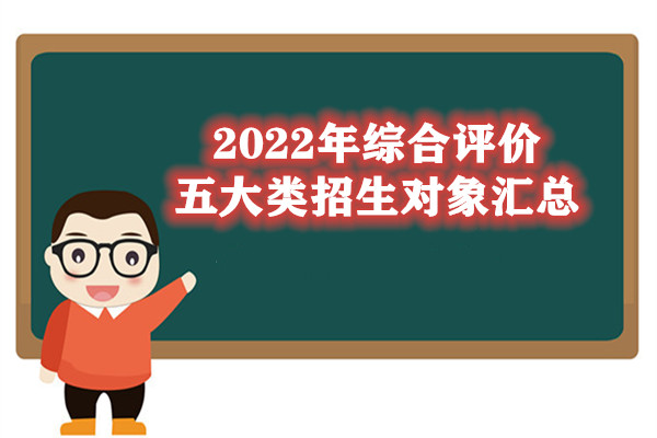 2022年综合评价五大类招生对象汇总