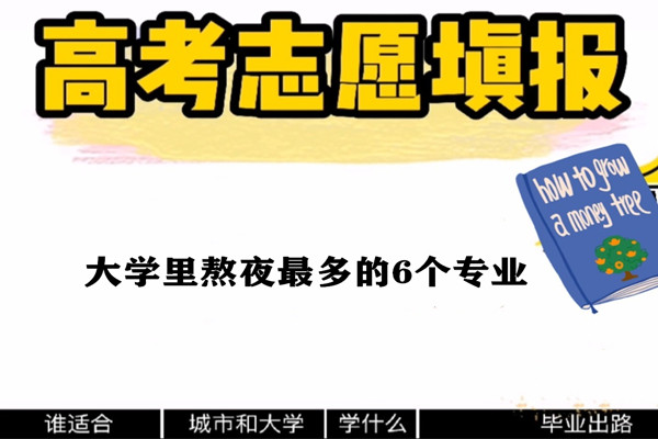 志愿填报大学里熬夜最多的6个专业