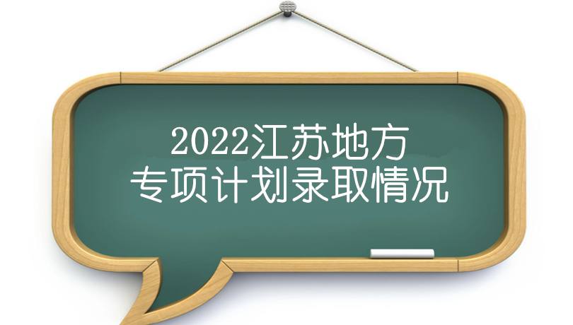 2022江苏地方专项计划录取情况