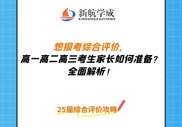 想报考综评强基 高一高二高三考生家长如何准备